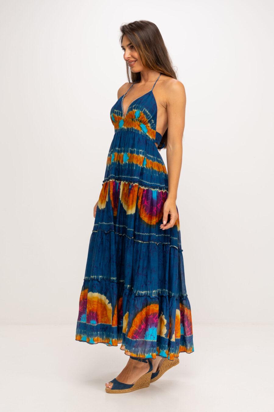 peace&love by calao VESTIDO LARGO TYE DYE ESCOTE EN V Ofertas especiales