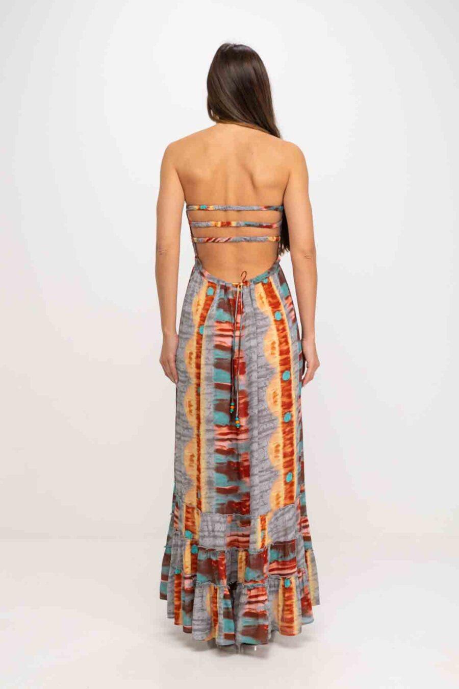 peace&love by calao VESTIDO ESTAMPADO ESCOTE PALABRA DE HONOR Precio ultrabajo