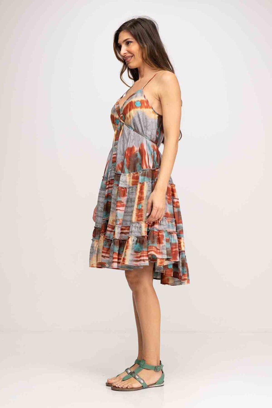 peace&love by calao VESTIDO CORTADO AL BIES LARGO TIE DYE Outlet online