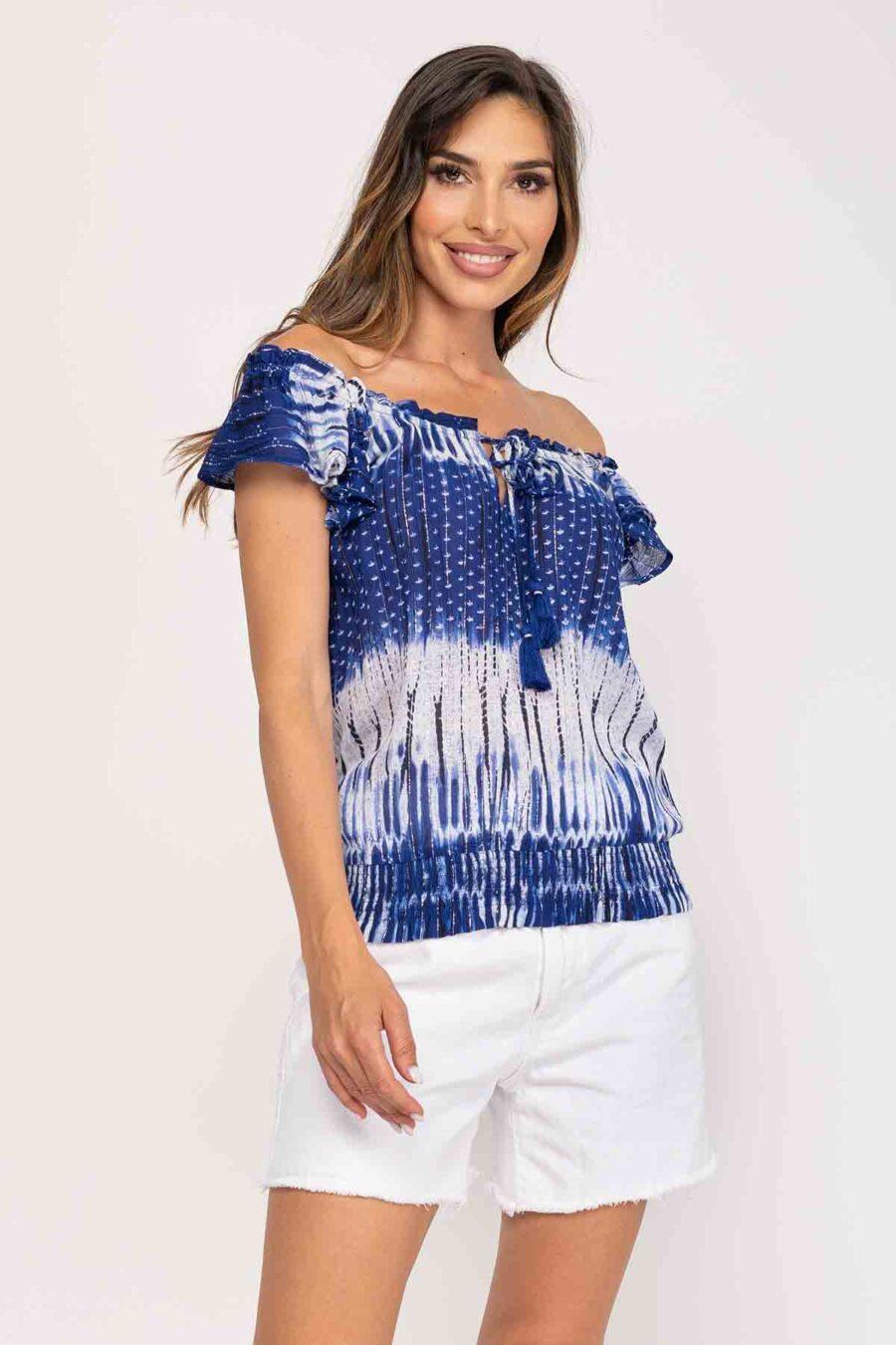 peace&love by calao BLUSA TYE DYE ESCOTE CON ELASTICO Venta caliente