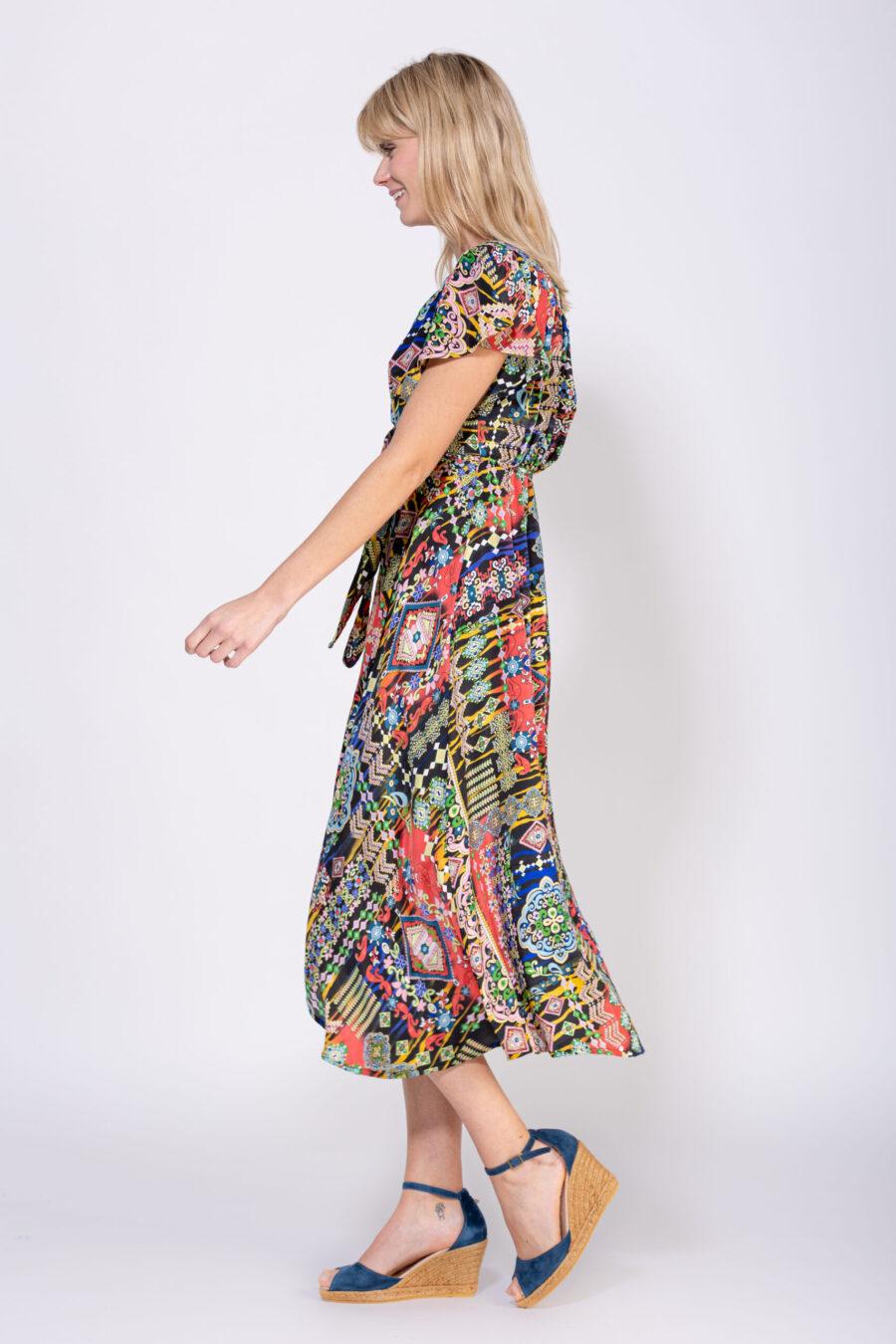 peace&love by calao VESTIDO LARGO CRUZADO ESTAMPADO Rebajas online