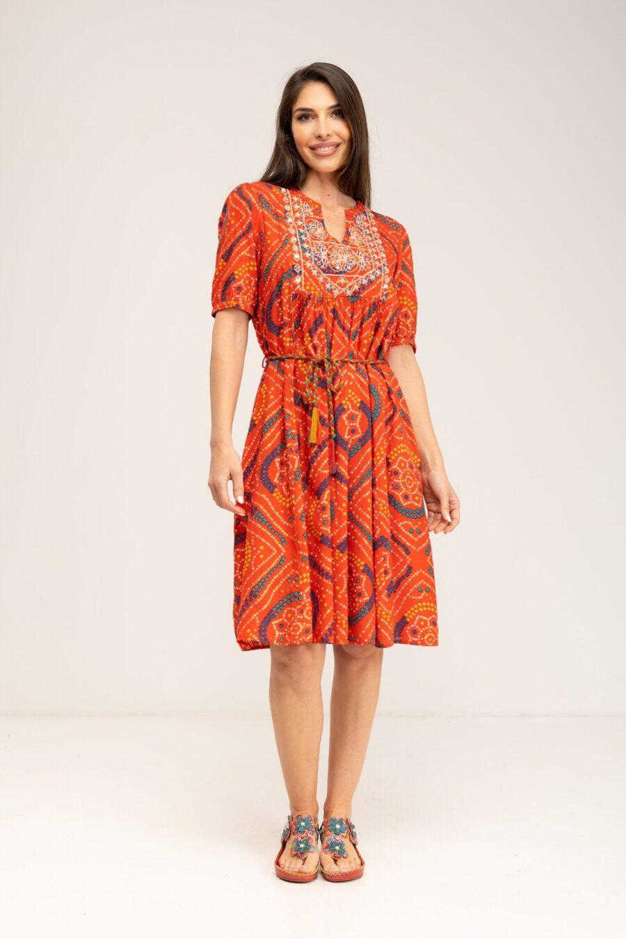 peace&love by calao VESTIDO ESTAMPADO ÉTNICO Venta caliente