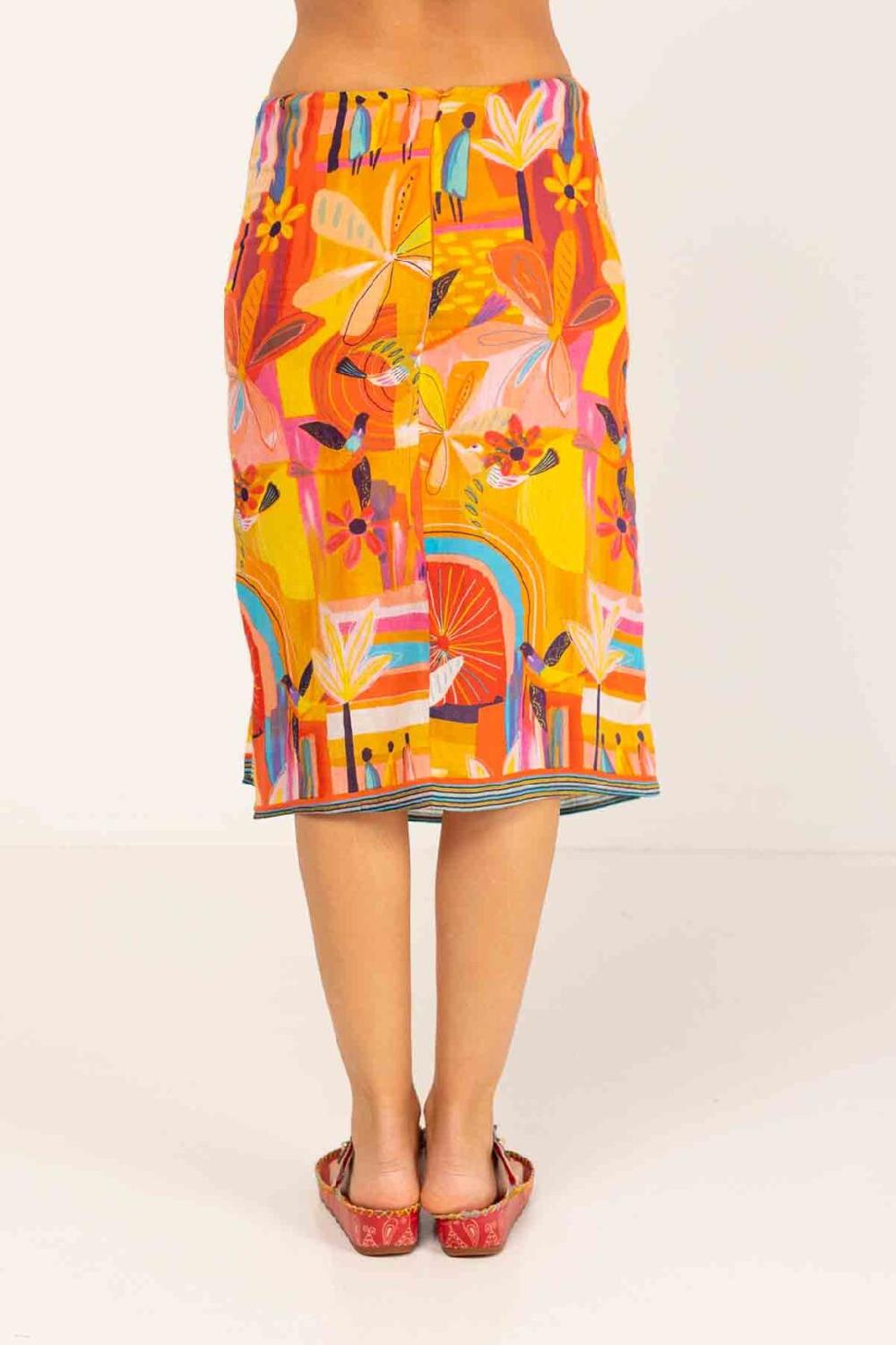 peace&love by calao FALDA MIDI ESTAMPADA Descuentos del mes