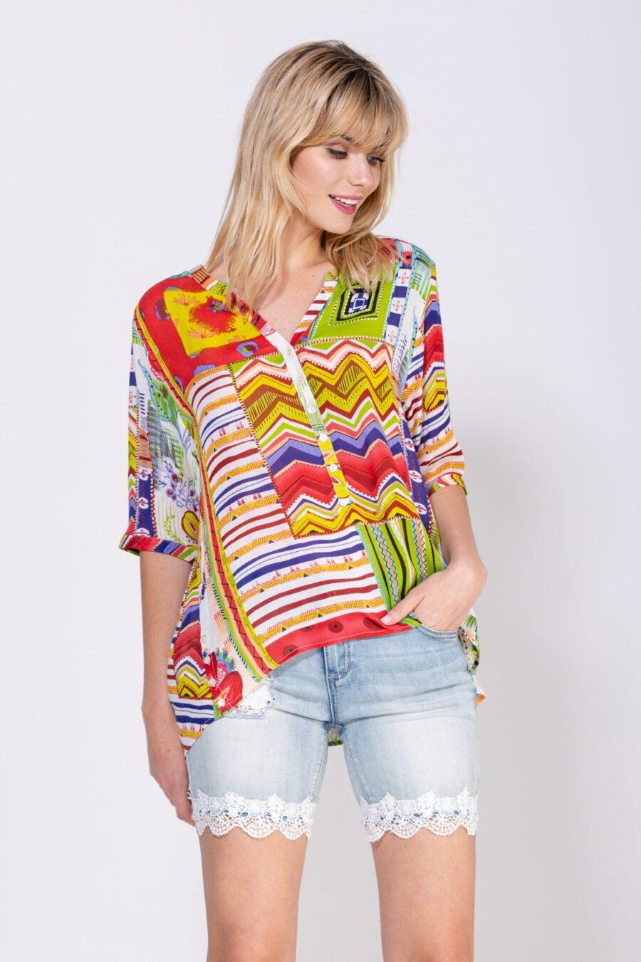 peace&love by calao BLUSA ESTAMPADA ABOTONADA En oferta