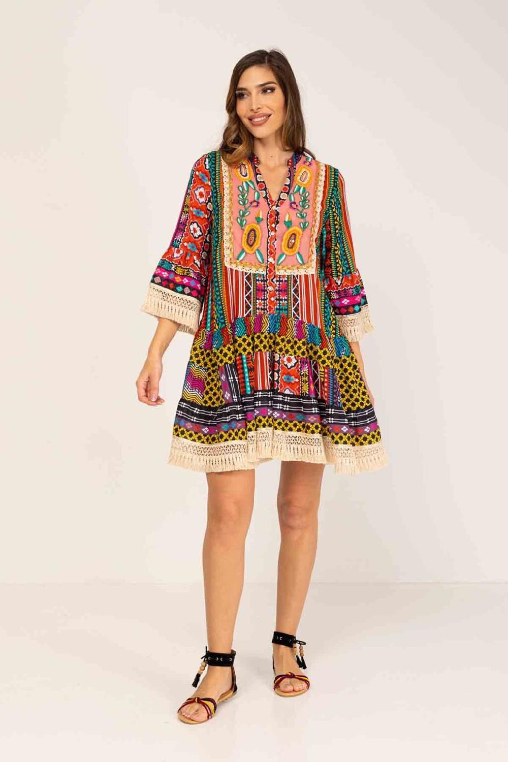 peace&love by calao VESTIDO CORTO ESTAMPADO Ventas relámpago