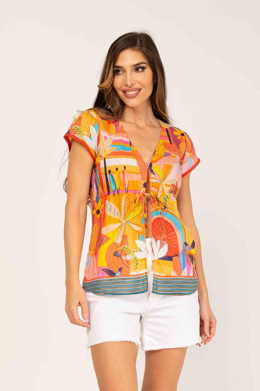 peace&love by calao BLUSA ESTAMPADA MANGA CORTA Descuento