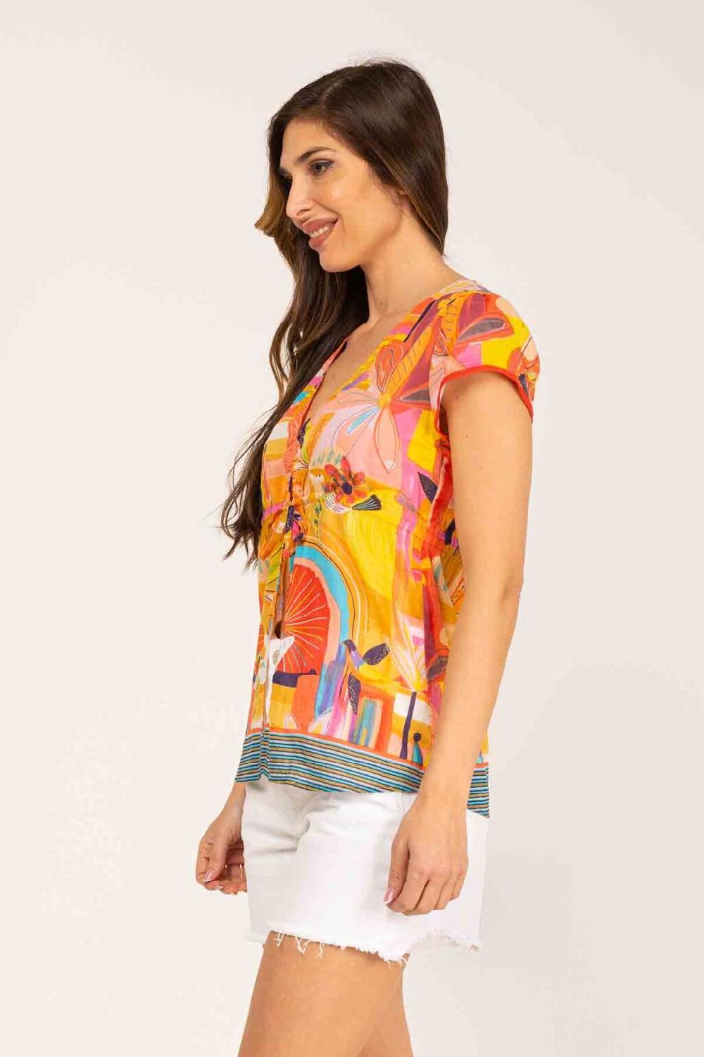 peace&love by calao BLUSA ESTAMPADA MANGA CORTA Descuento