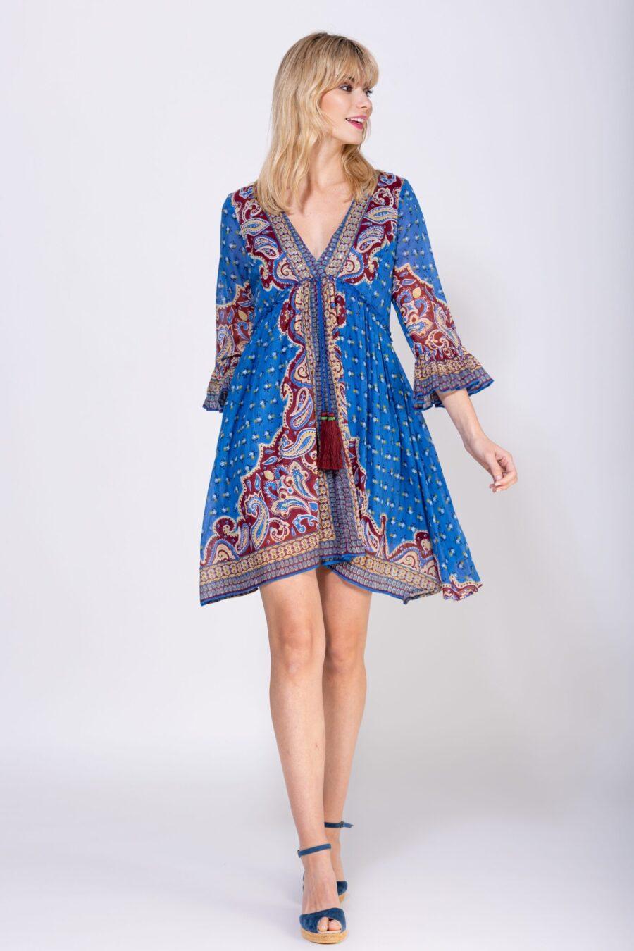 peace&love by calao VESTIDO CORTO ESTAMPADO CACHEMIRE Rebajas online