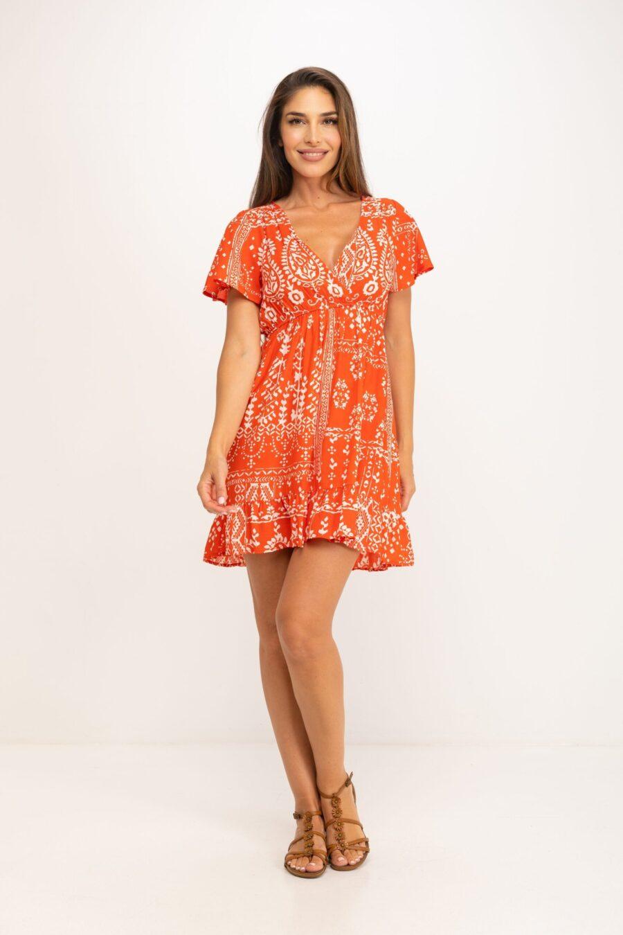 peace&love by calao VESTIDO CORTO ESTAMPADO BITONO Tienda de fábrica