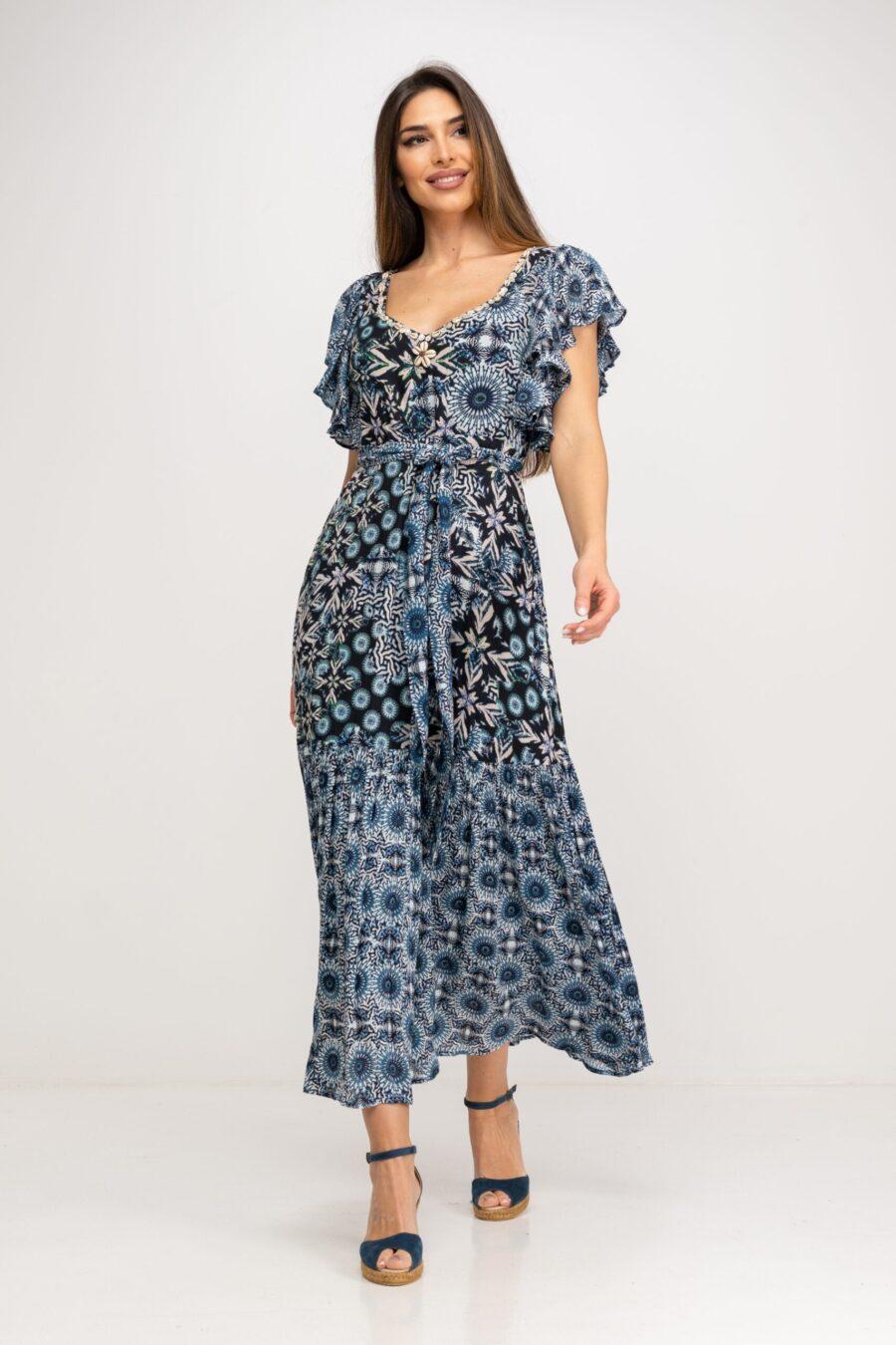 peace&love by calao VESTIDO LARGO CON MIX DE ESTAMPADOS Rebajas