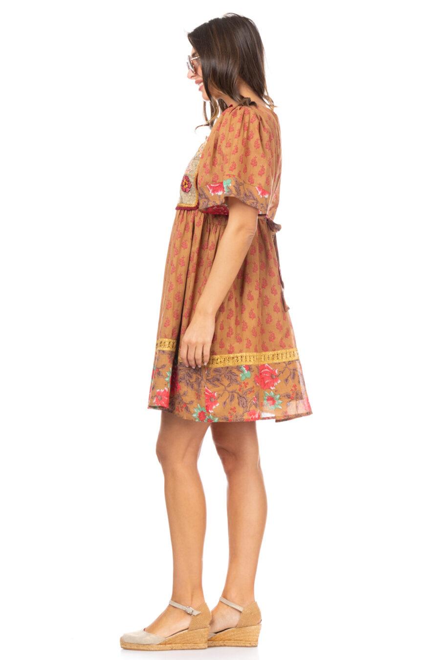 peace&love by calao VESTIDO ESTAMPADO CON BORDADO En oferta