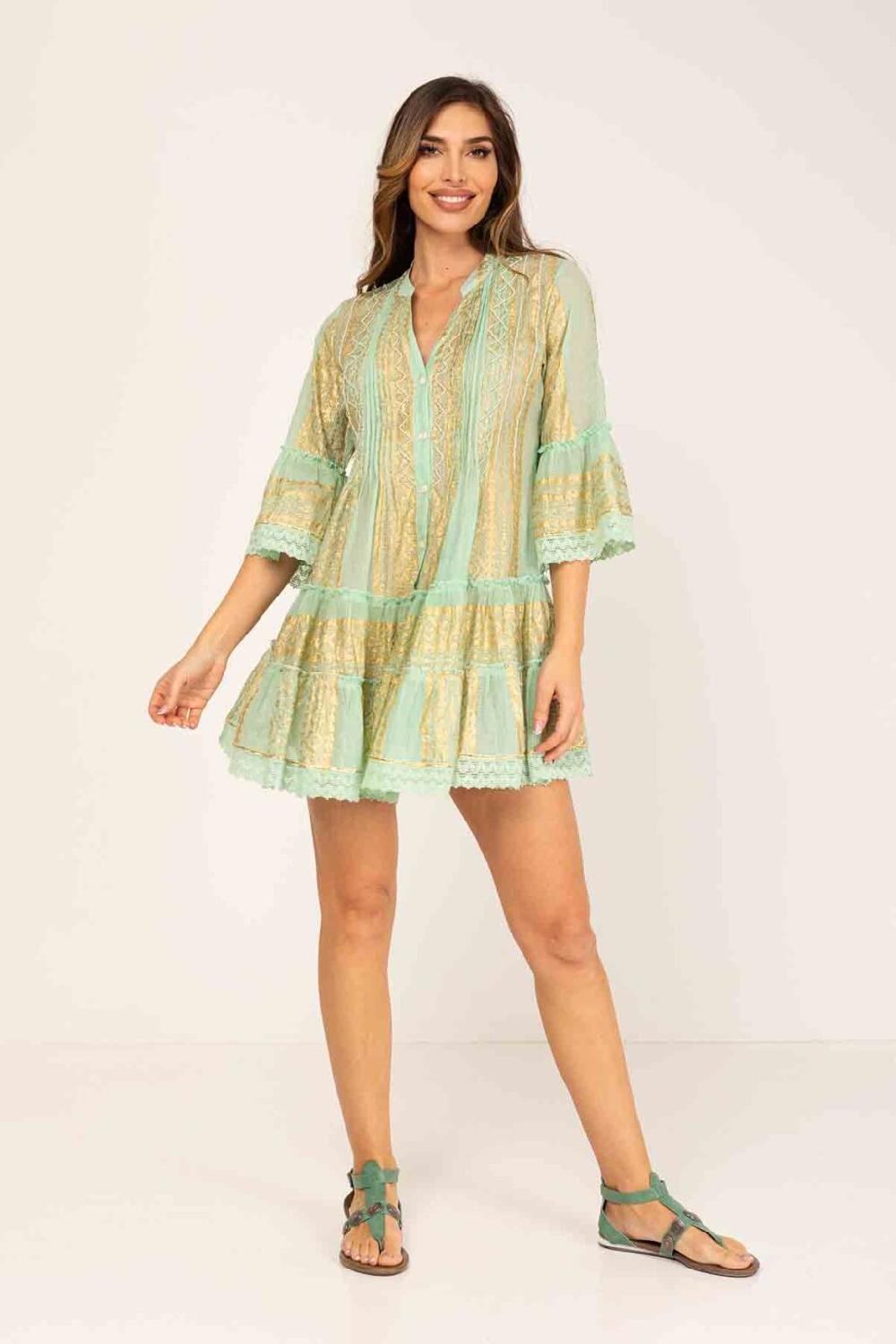 peace&love by calao VESTIDO ESTAMPADO CORTO ESTILO ROCOCO Gran oferta