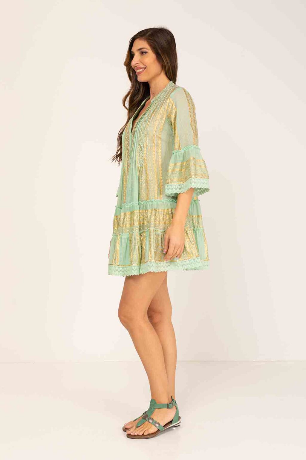 peace&love by calao VESTIDO ESTAMPADO CORTO ESTILO ROCOCO Gran oferta