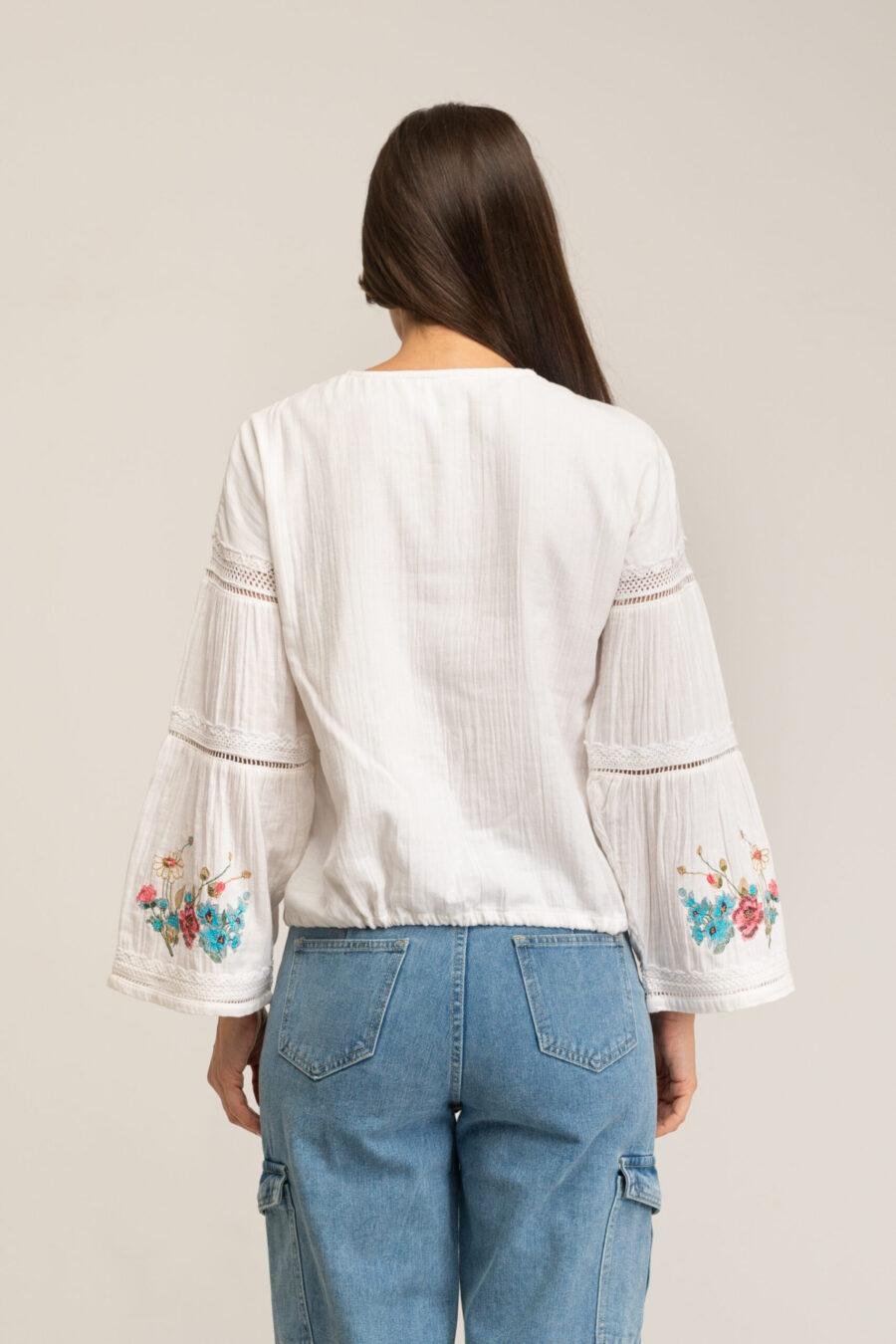 peace&love by calao BLUSA LISA BORDADA PR3092B Tienda de fábrica