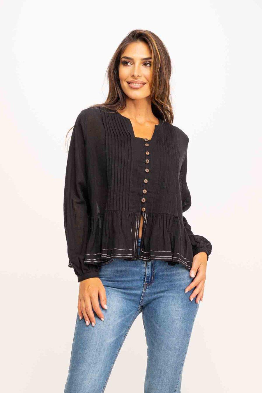 peace&love by calao BLUSA ALGODÓN RUSTICO IC1003B Oferta exclusiva