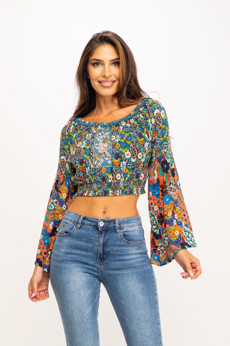 peace&love by calao BLUSA CORTA ESTAMPADA PR1069B