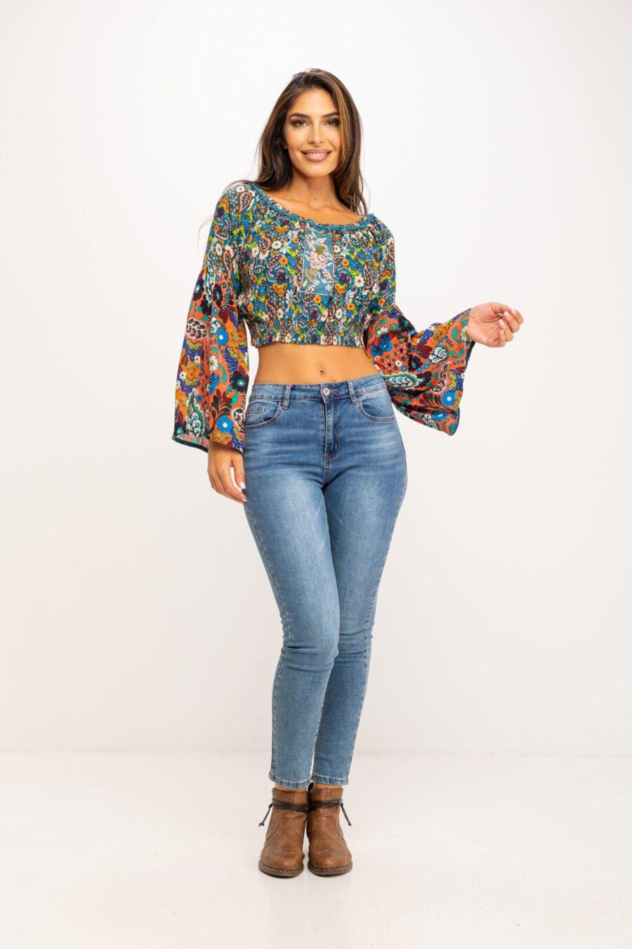 peace&love by calao BLUSA CORTA ESTAMPADA PR1069B Última moda