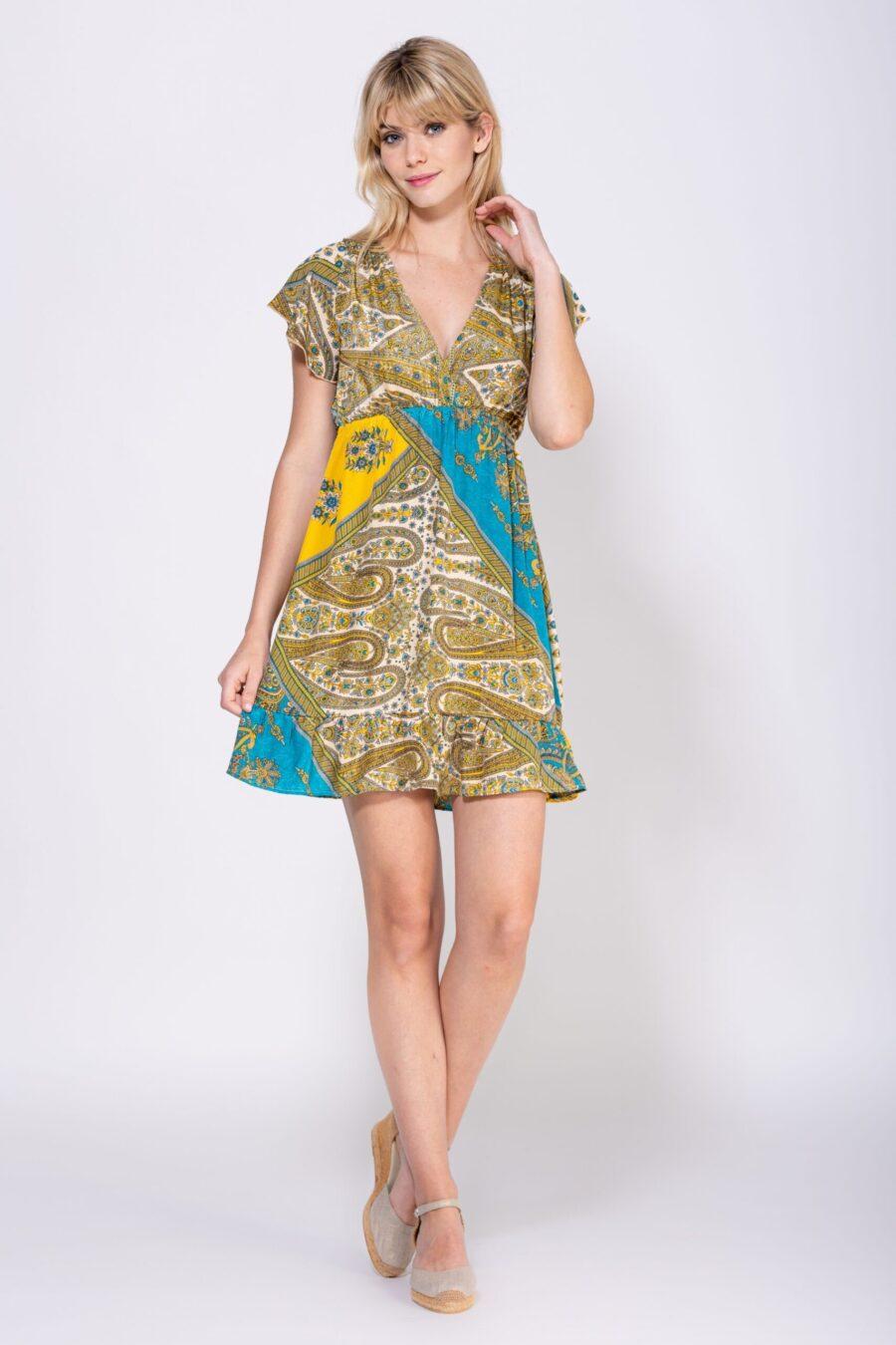 peace&love by calao VESTIDO CORTO CON MANGA CORTA Rebajas baratas