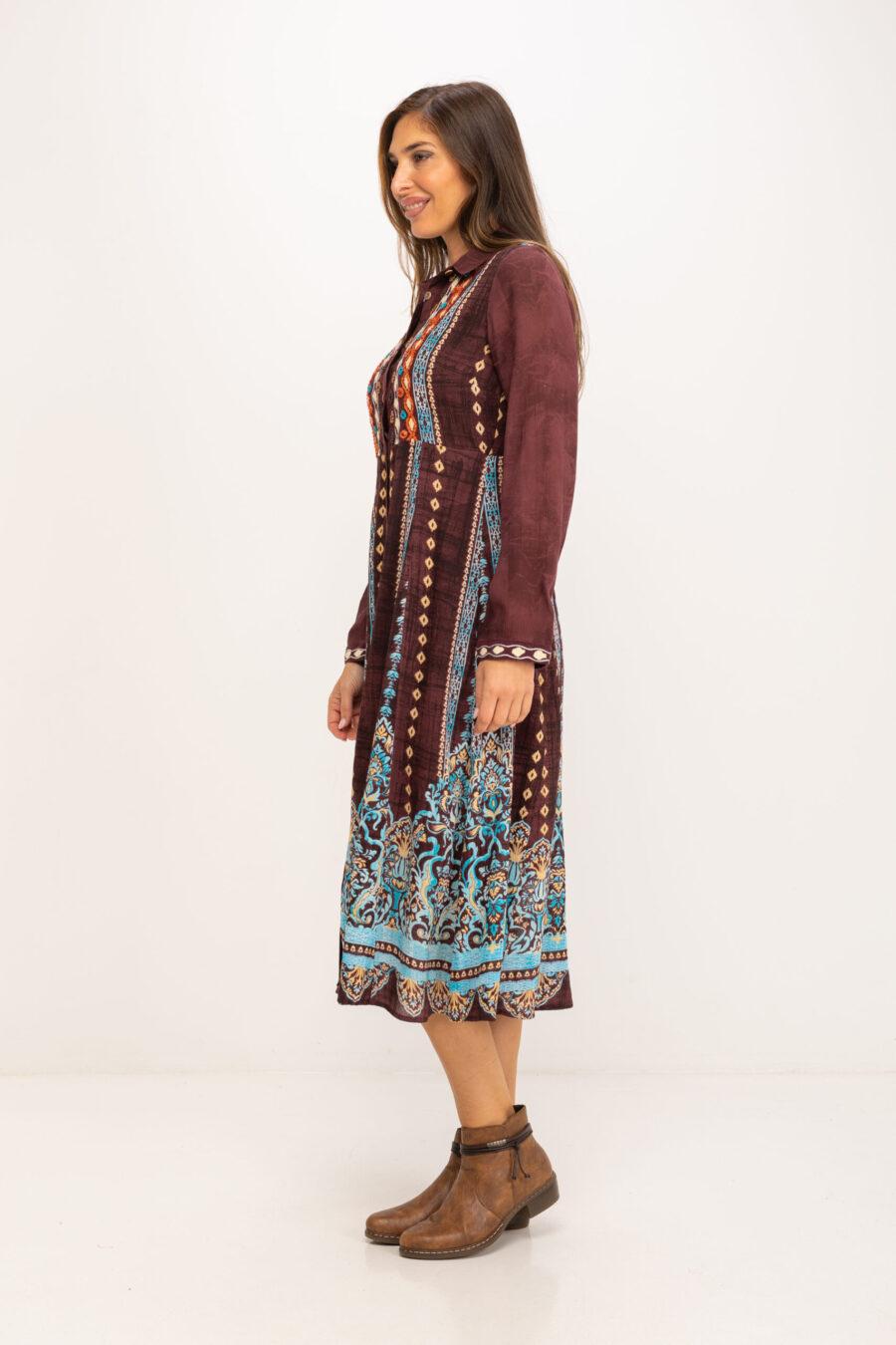 peace&love by calao VESTIDO ESTAMPADO ABOTONADO PR3077V Oferta especial