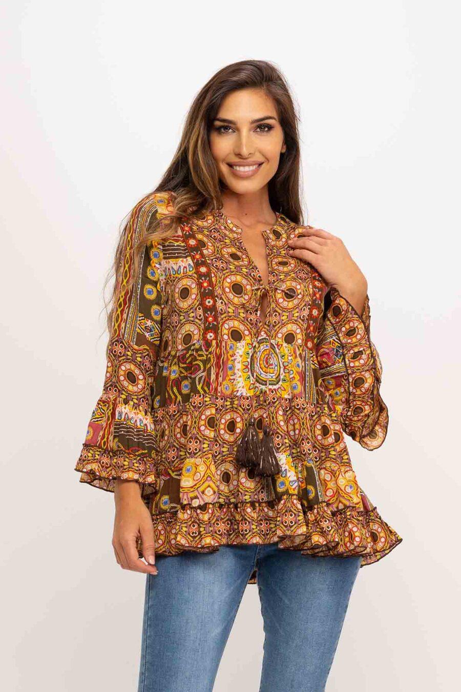 peace&love by calao TUNICA ESTAMPADA CON BORDADOS PR1094TU Promoción trimestral