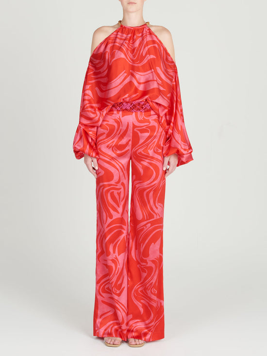 silvia tcherassi Andie Pant Pink Red Marble Solo queda un día