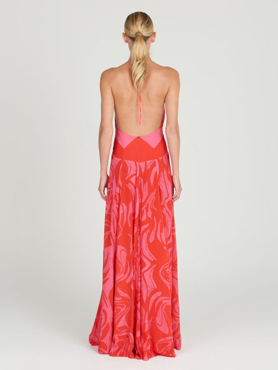 silvia tcherassi Tawny Dress Pink Red Marble Superdescuento