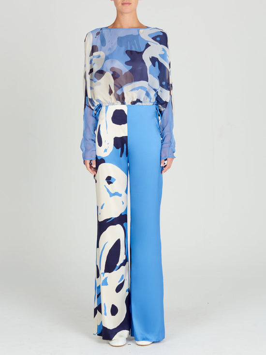 silvia tcherassi Macerata Blouse Celeste Bloom Libre de impuestos