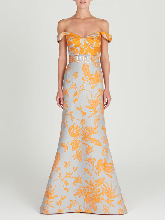 silvia tcherassi Nuoro Top Apricot Silver Floral Descuento por venta flash
