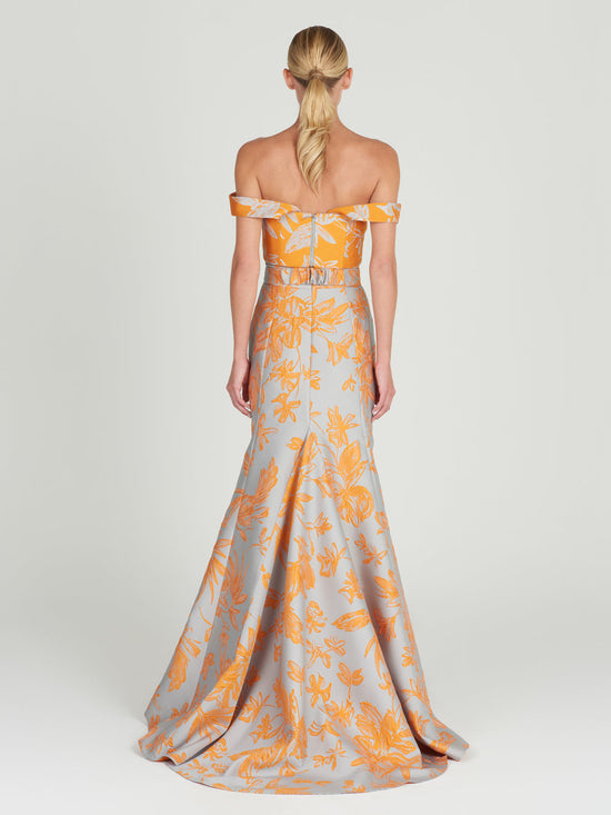 silvia tcherassi Nuoro Top Apricot Silver Floral Descuento por venta flash