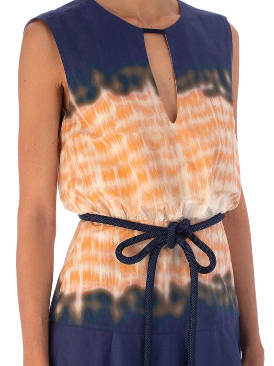 silvia tcherassi Vestido Bora Mediterranean Coral Blue Venta caliente