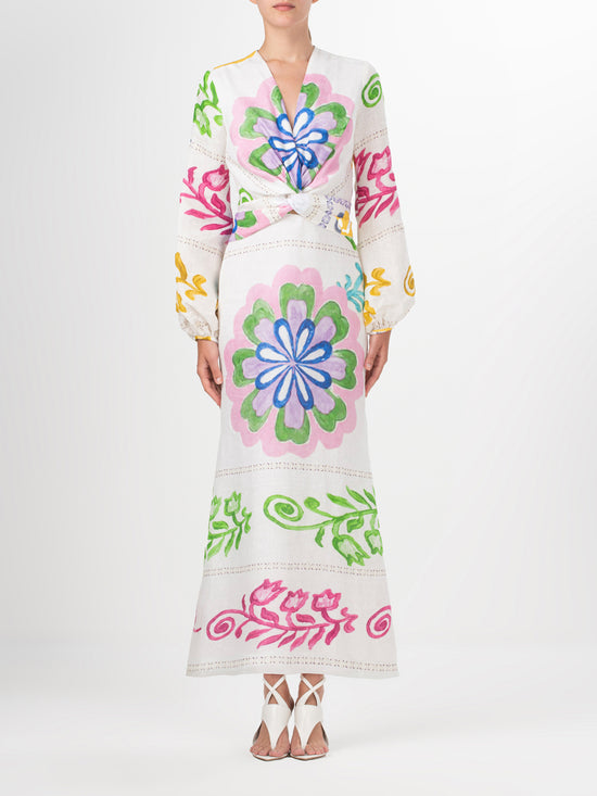 silvia tcherassi Vestido Battia Multicolor Floral Print Descuento