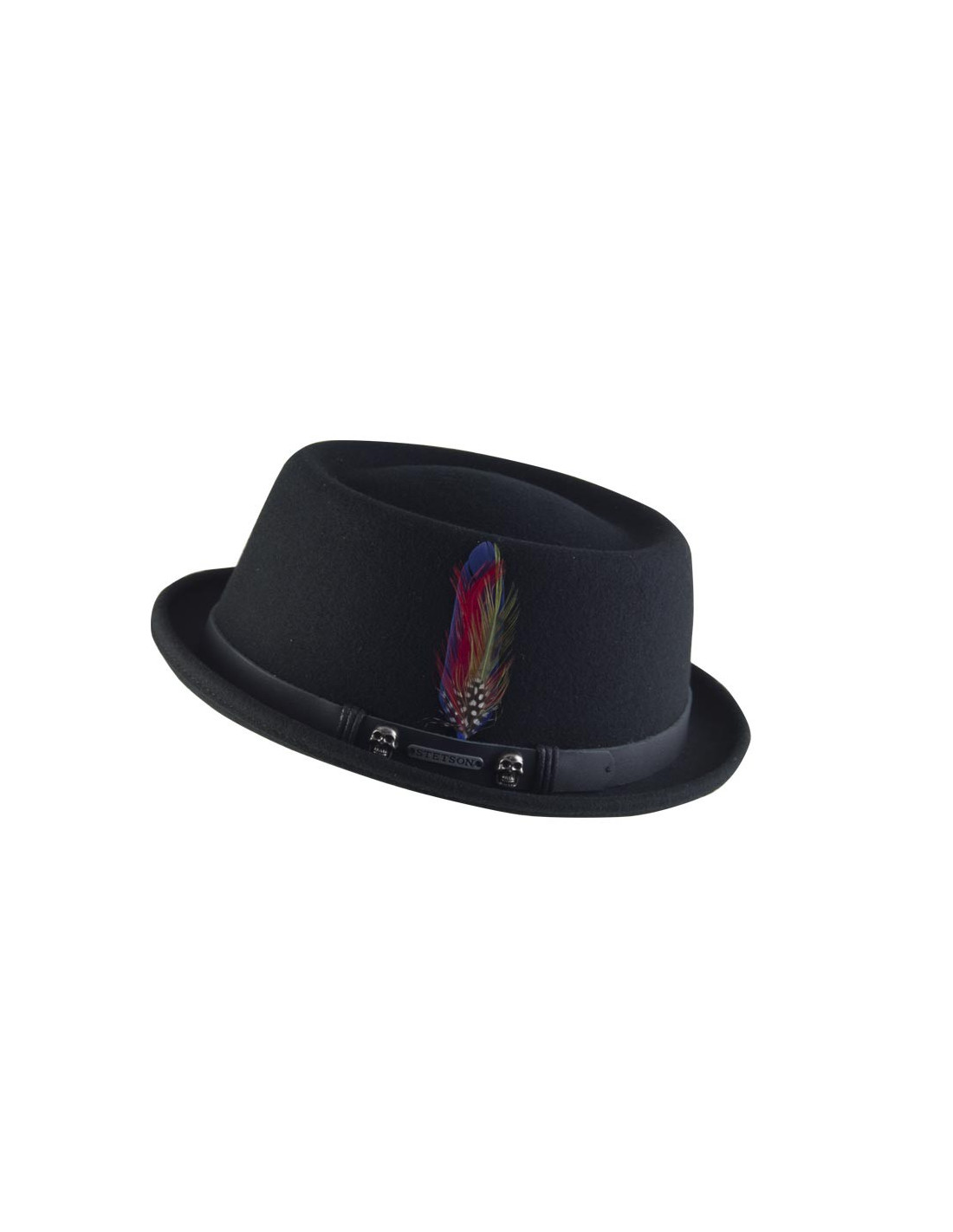 sombreros albero Sombrero Pork Pie Woolfelt Negro Precio de fábrica