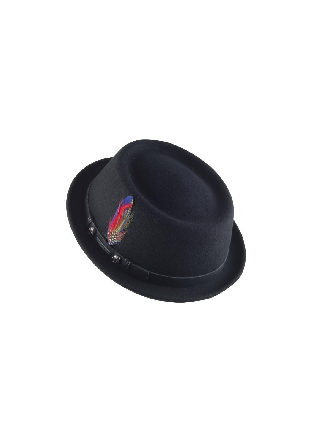 sombreros albero Sombrero Pork Pie Woolfelt Negro Precio de fábrica