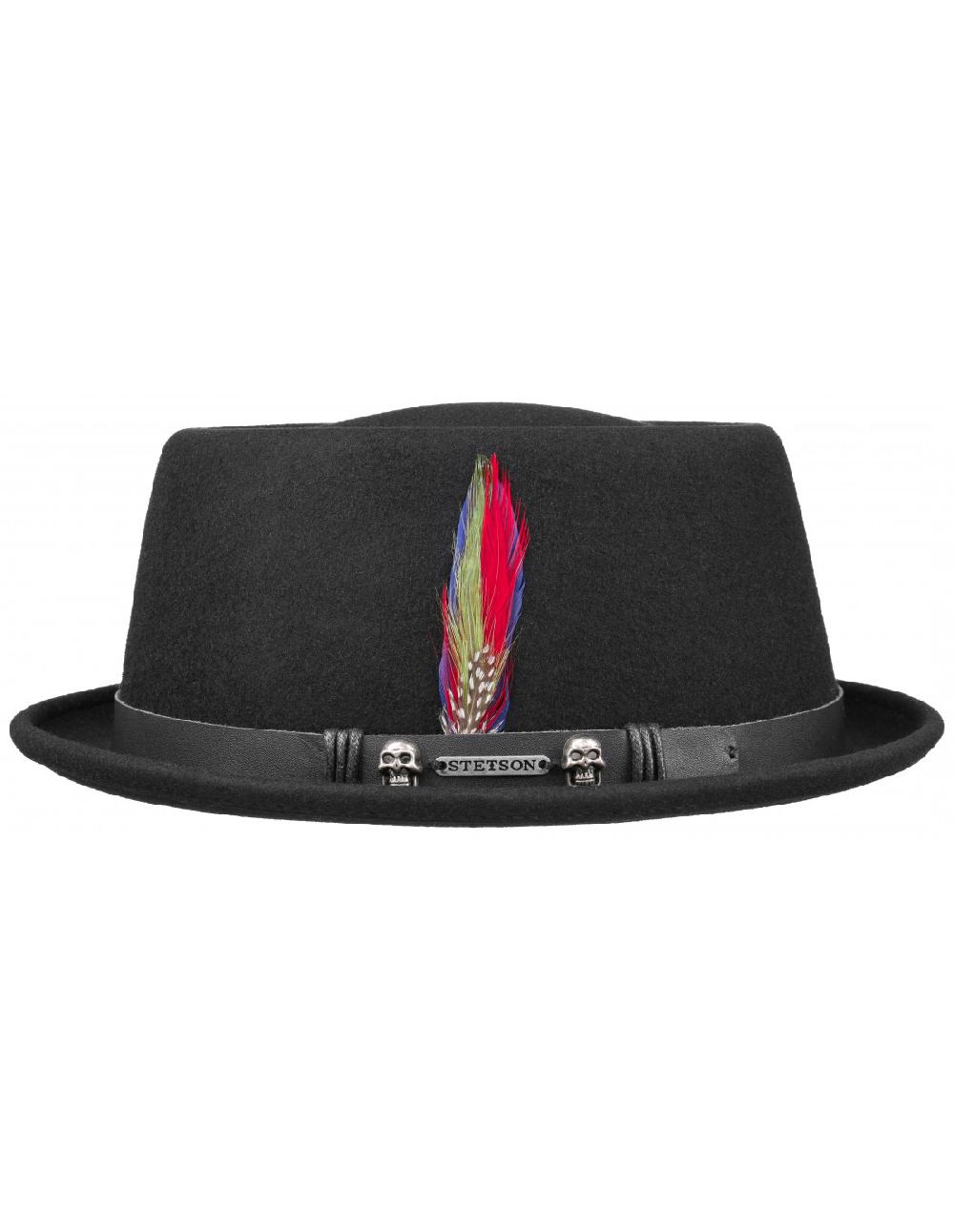 sombreros albero Sombrero Pork Pie Woolfelt Negro Precio de fábrica