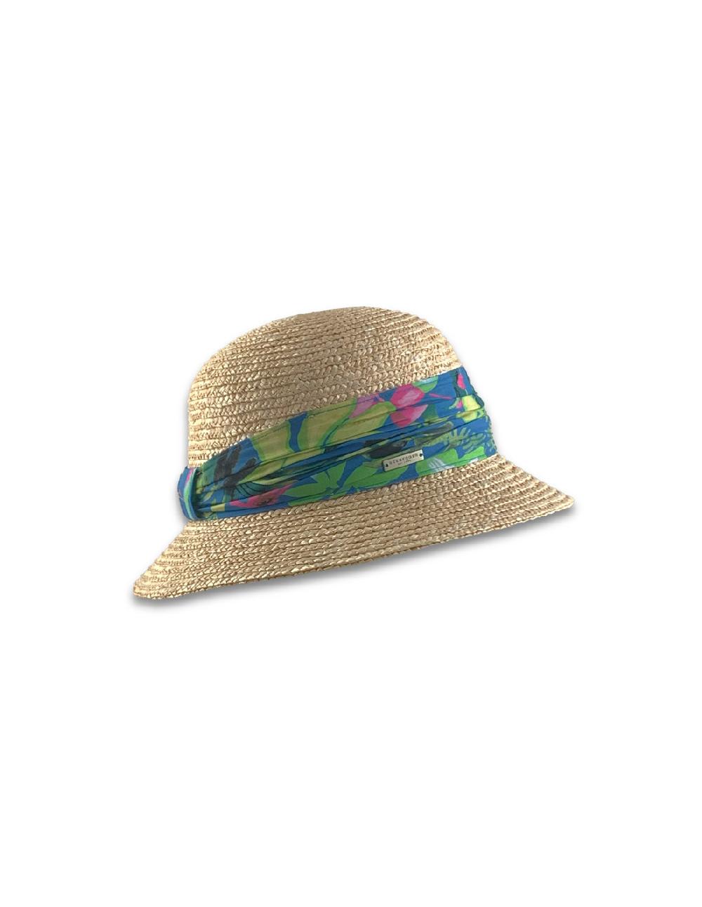 sombreros albero Sombrero Wheat Braid Cloche Colorful Fabric de Seeberger Promoción trimestral