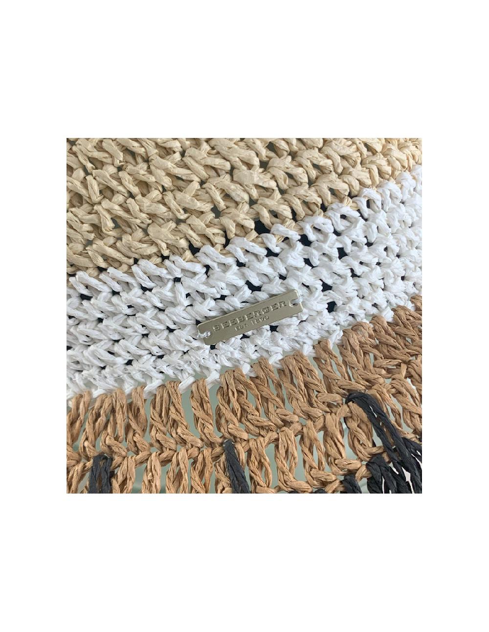 sombreros albero Sombrero Paper Crochet Floppy Multicolor Negro y Lino de Seeberger Solo queda un día