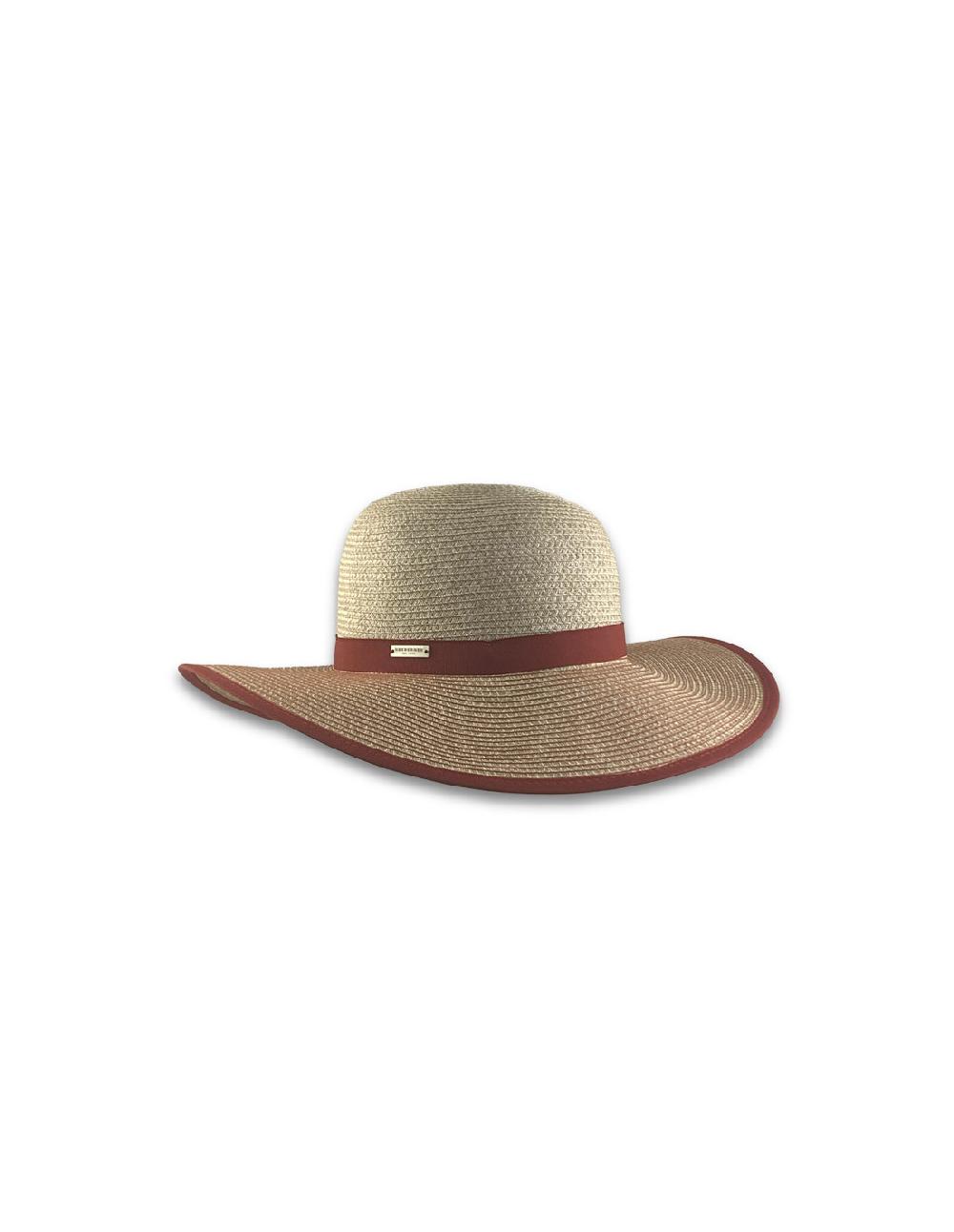 sombreros albero Sombrero Paper Braid Cloche Contrast Avellana y Lino de Seeberger