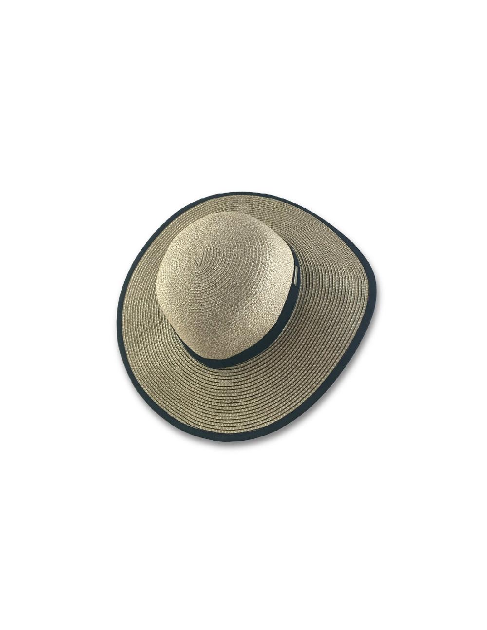 sombreros albero Sombrero Paper Braid Cloche Contrast Negro y Lino de Seeberger Envío internacional gratuito