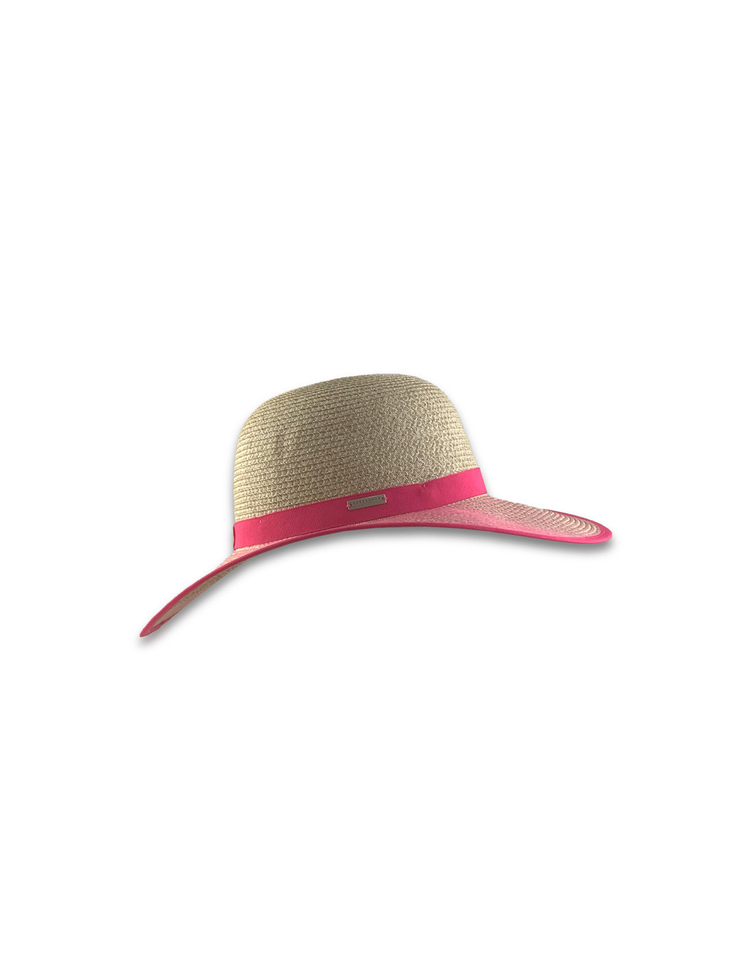sombreros albero Sombrero Paper Braid Cloche Contrast Fucsia y Lino de Seeberger Tienda de fábrica