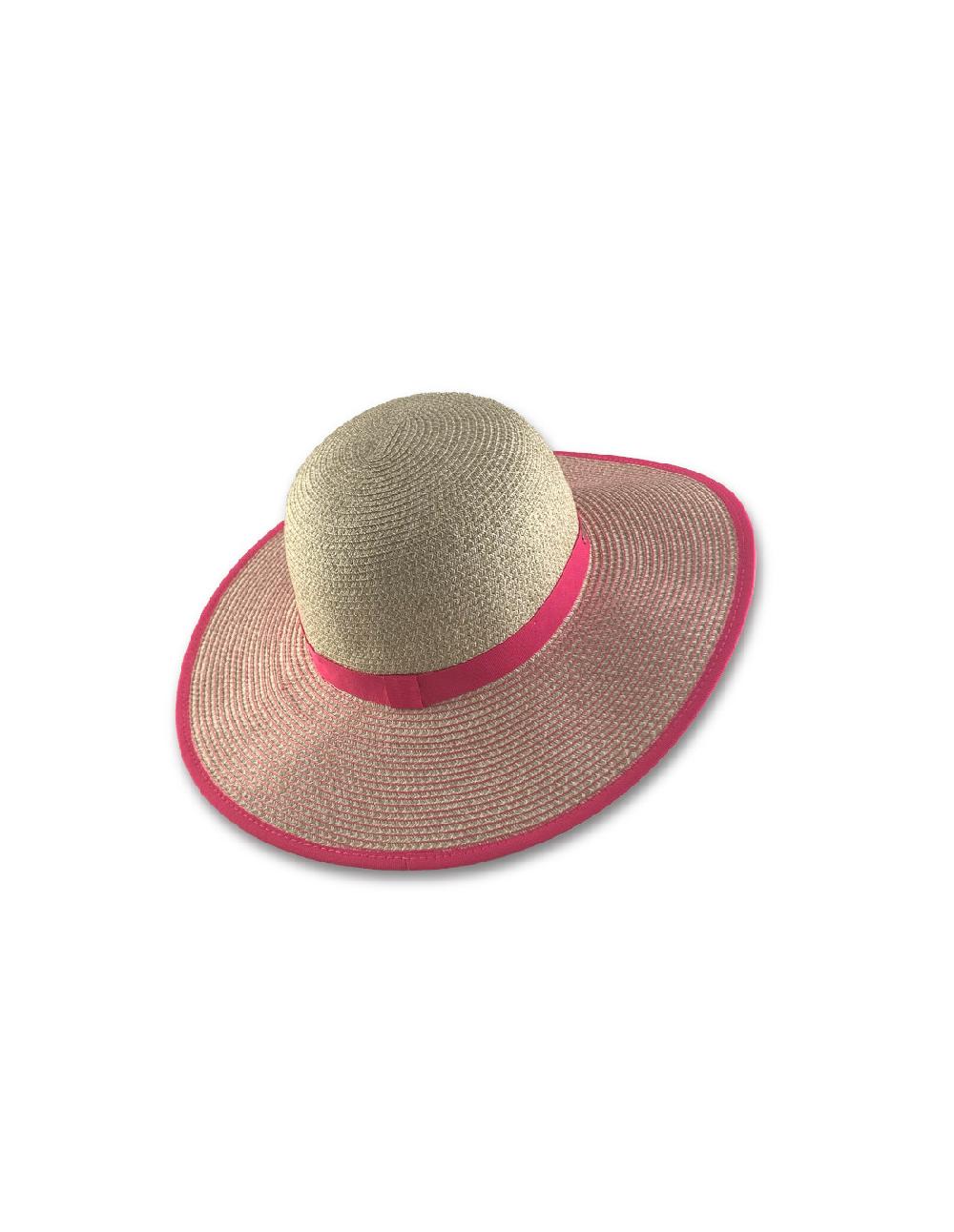 sombreros albero Sombrero Paper Braid Cloche Contrast Fucsia y Lino de Seeberger Tienda de fábrica