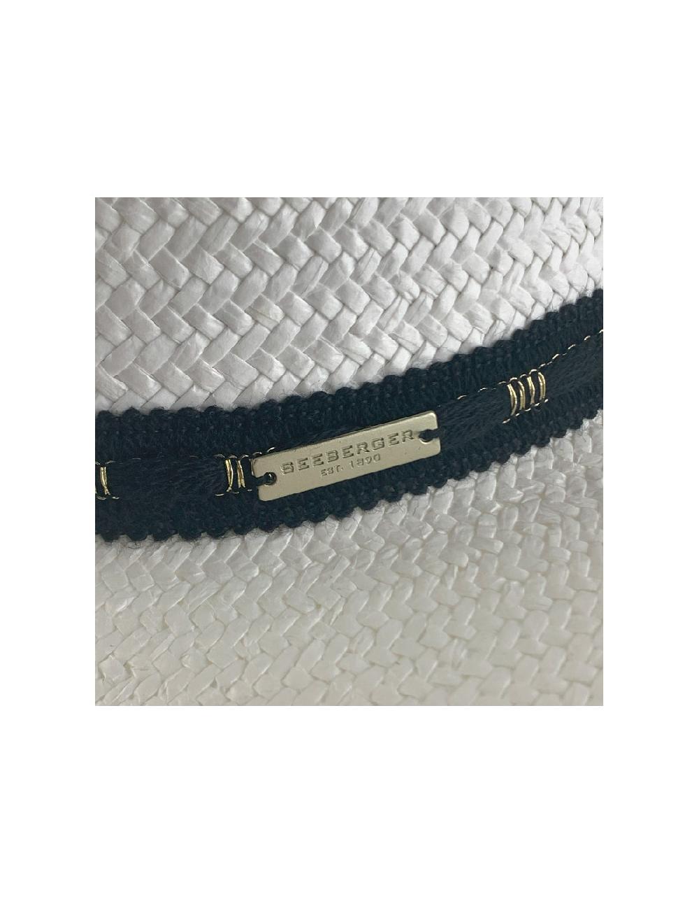 sombreros albero Sombrero Paper Floppy Shiny Band Blanco de Seeberger Oferta especial