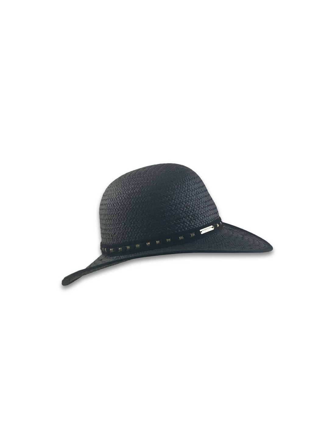 sombreros albero Sombrero Paper Floppy Shiny Band Negro de Seeberger Envío gratis