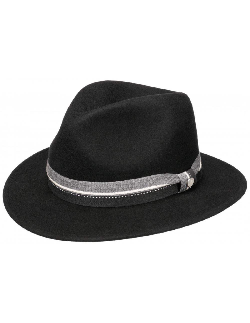 sombreros albero Sombrero Traveller Woolfelt Lierys Negro Cinta de Lazo
