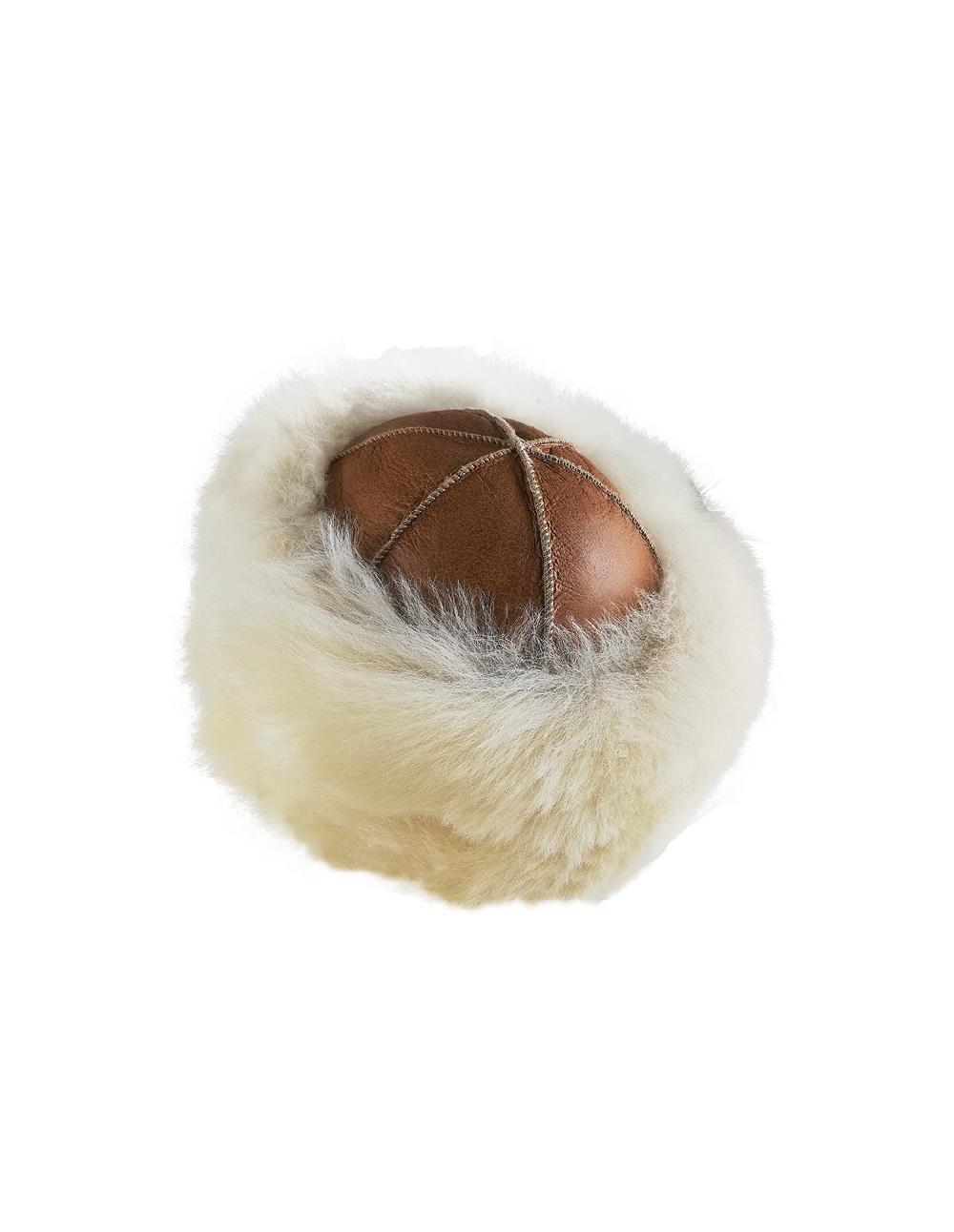 sombreros albero Sombrero Ruso Blanco y Cuero de Pelo de Cordero Auténtico En oferta