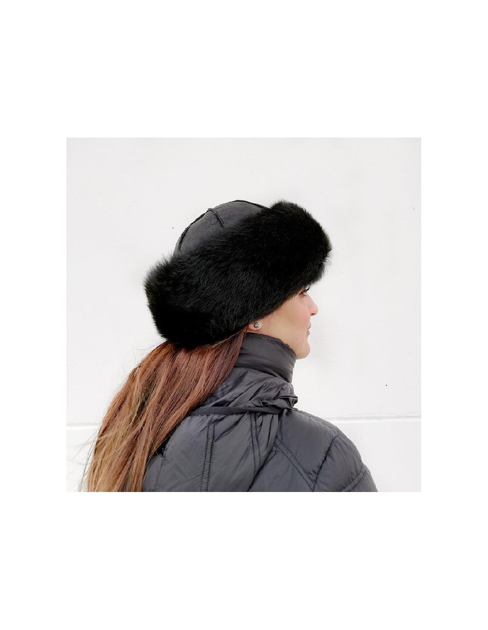 sombreros albero Sombrero Ruso Blanco y Cuero de Pelo de Cordero Auténtico En oferta