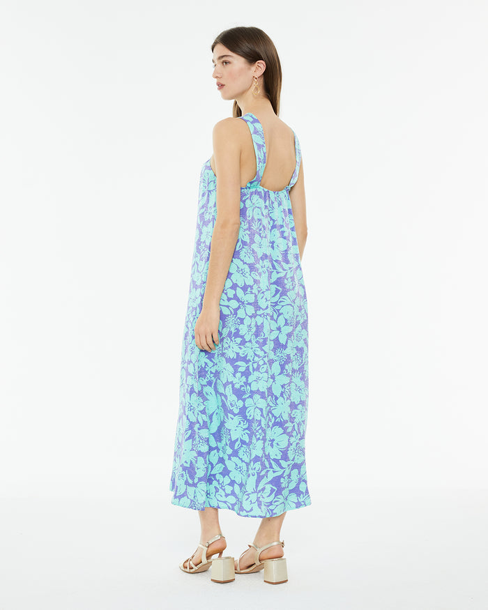 ﻿system action Vestido largo de fiesta estampado floral grande Precio de fábrica