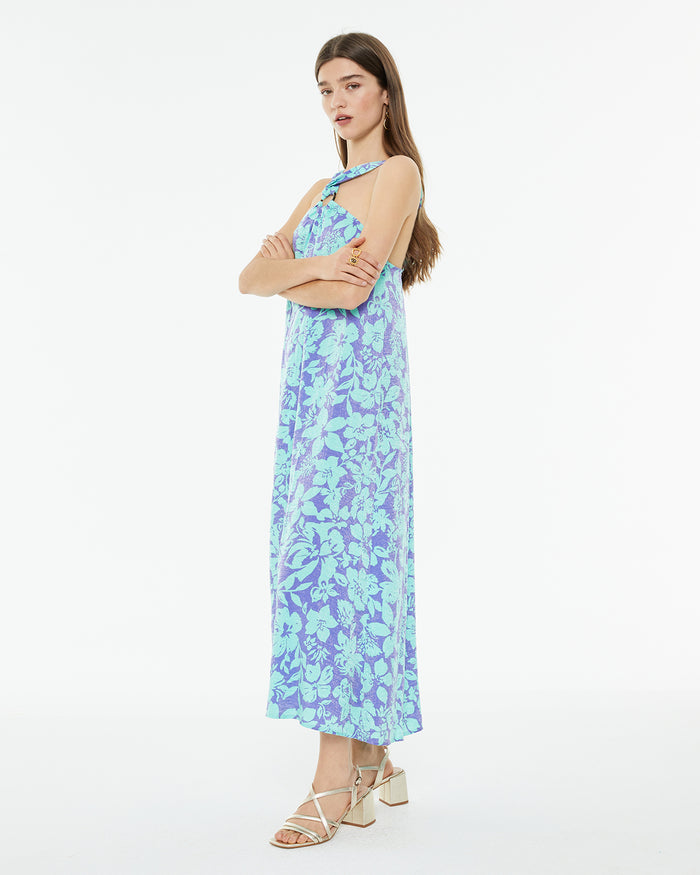 ﻿system action Vestido largo de fiesta estampado floral grande Precio de fábrica