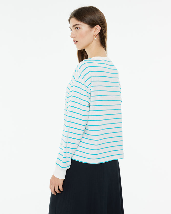 system action Sudadera rayas marineras con cuello redondo Liquidación