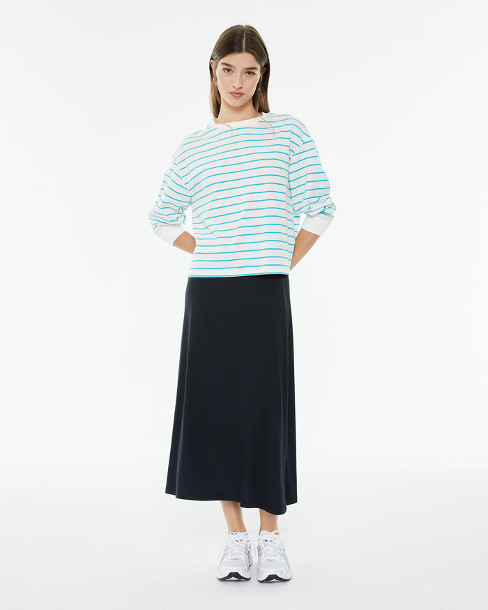 system action Sudadera rayas marineras con cuello redondo Liquidación