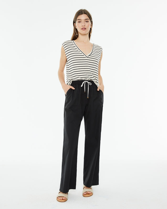 system action Pantalón recto con bolsillos plastrón